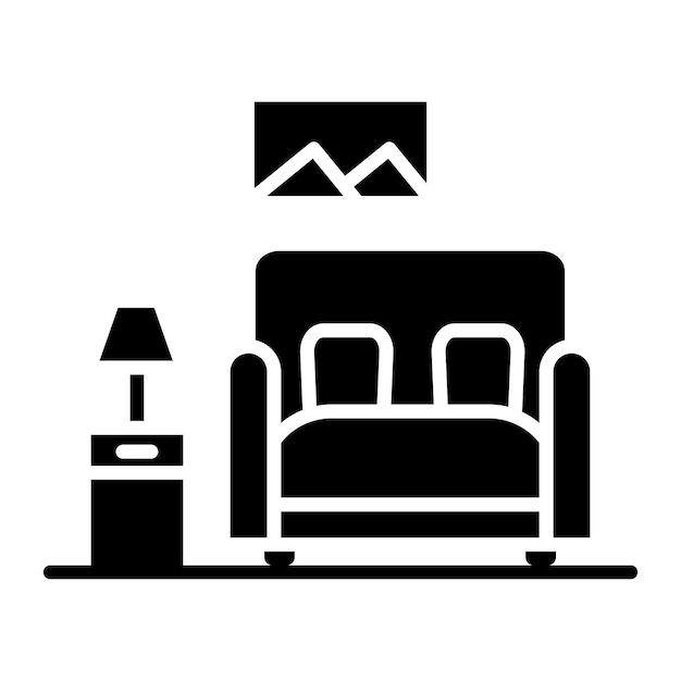 El icono vectorial de la sala de estar se puede usar para el conjunto de iconos de mejoras para el hogar