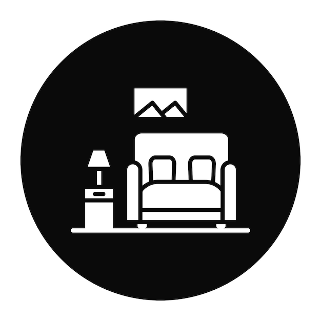 El icono vectorial de la sala de estar se puede usar para el conjunto de iconos de mejoras para el hogar