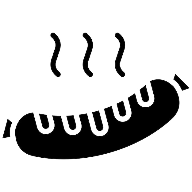 El icono vectorial de salchichas calientes se puede usar para el iconset de Oktoberfest