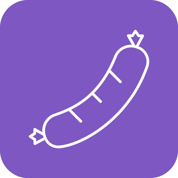 El icono vectorial de salchichas se puede usar para el conjunto de iconos de la mañana y el desayuno