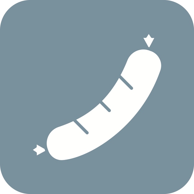 El icono vectorial de salchichas se puede usar para el conjunto de iconos de la mañana y el desayuno