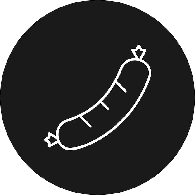 El icono vectorial de salchichas se puede usar para el conjunto de iconos de la mañana y el desayuno