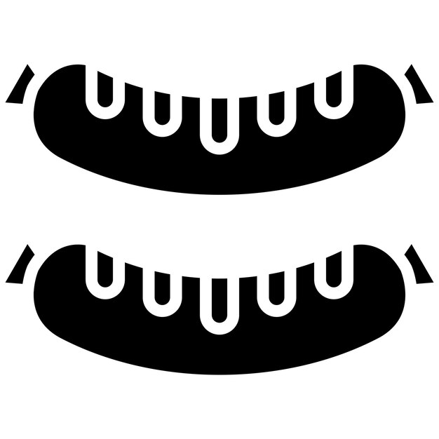 El icono vectorial de salchichas se puede usar para el iconset de Oktoberfest