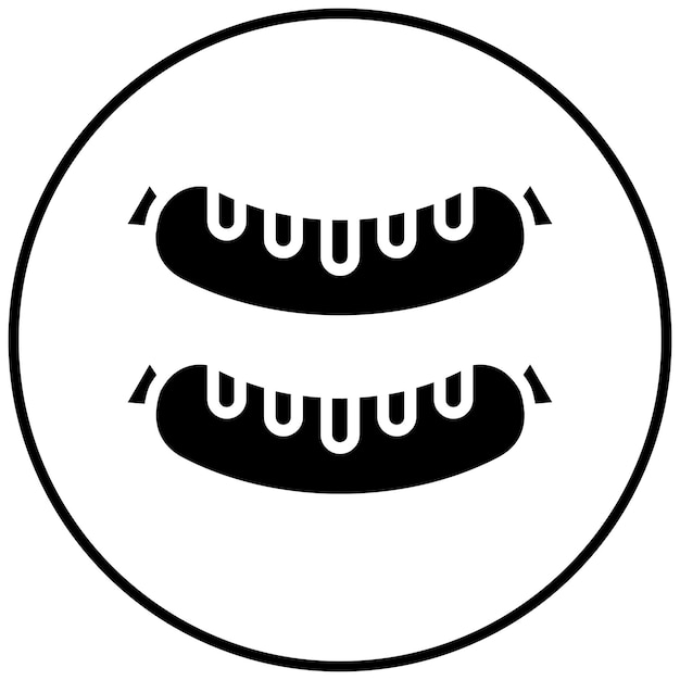 El icono vectorial de salchichas se puede usar para el iconset de Oktoberfest
