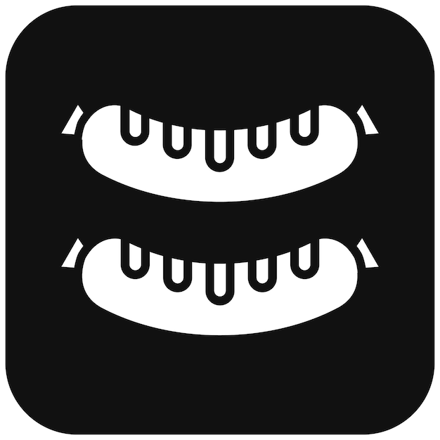 El icono vectorial de salchichas se puede usar para el iconset de Oktoberfest