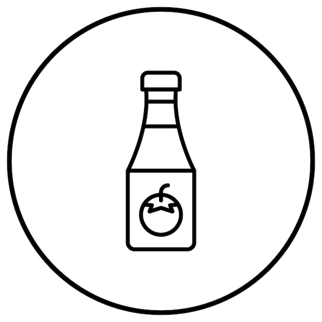 El icono vectorial de la salsa de tomate se puede usar para el conjunto de iconos de la mañana y el desayuno