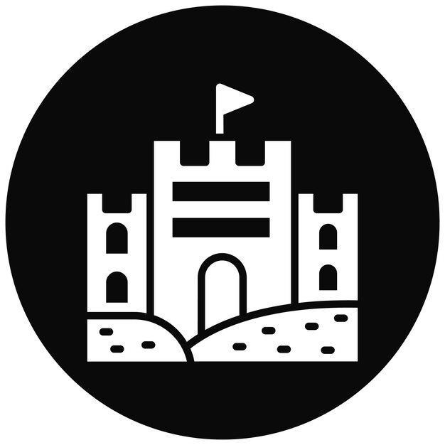 El icono vectorial de Sandcastle se puede usar para el conjunto de iconos de Coastline
