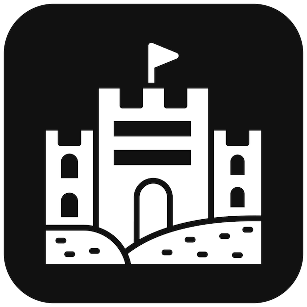 El icono vectorial de Sandcastle se puede usar para el conjunto de iconos de Coastline
