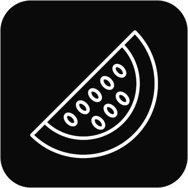 El icono vectorial de la sandía se puede usar para el conjunto de iconos del casino