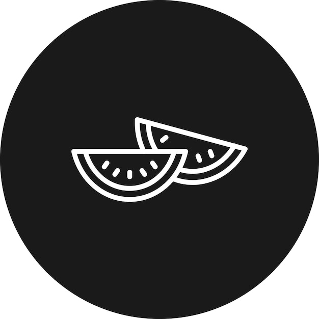 El icono vectorial de la sandía se puede usar para el conjunto de iconos de verano