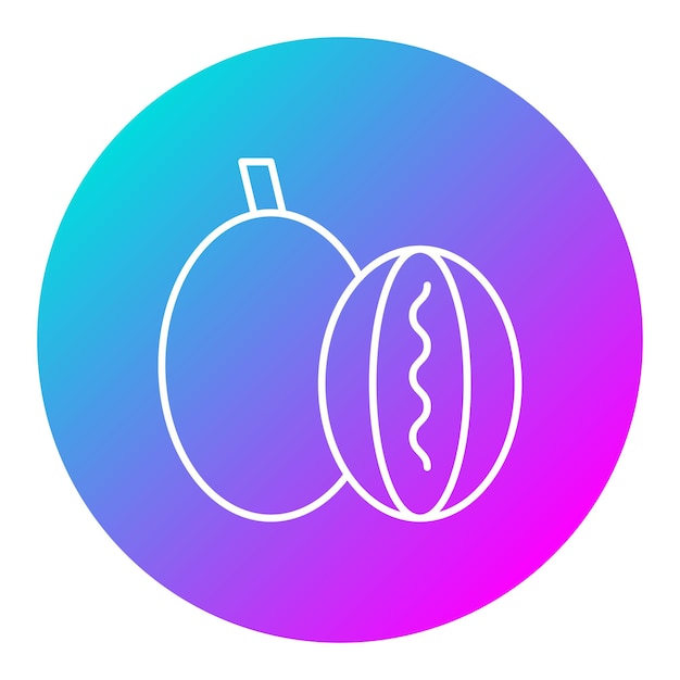 El icono vectorial de la sandía se puede utilizar para el conjunto de iconos de frutas y verduras