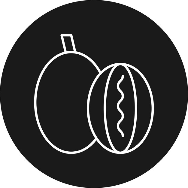 El icono vectorial de la sandía se puede utilizar para el conjunto de iconos de frutas y verduras