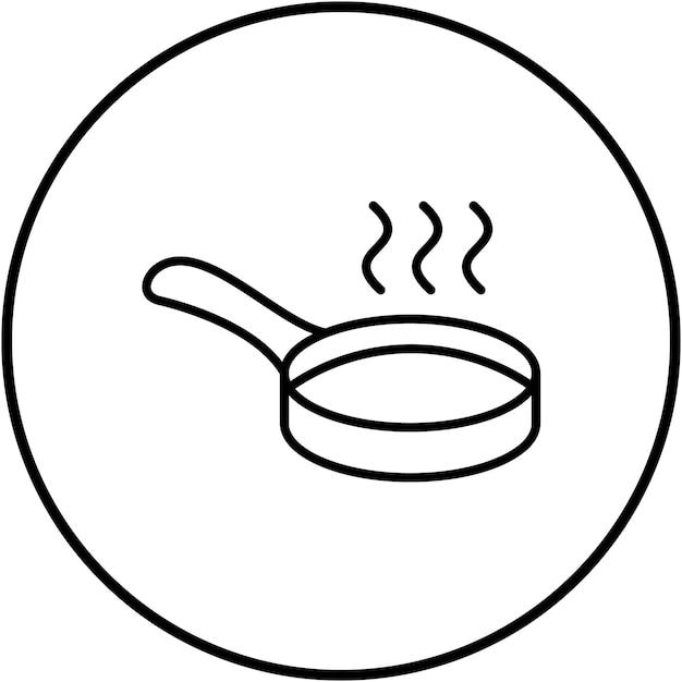 El icono vectorial de la sartén se puede usar para el conjunto de iconos de artículos para el hogar