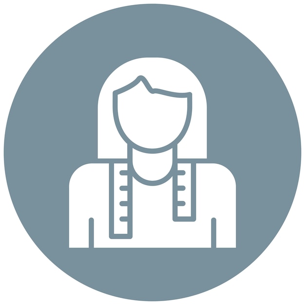 El icono vectorial de sastre para mujeres se puede utilizar para el conjunto de iconos de Art and Craft Supplies