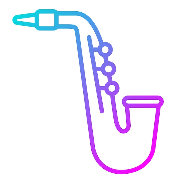 El icono vectorial del saxofón se puede usar para el conjunto de iconos de instrumentos