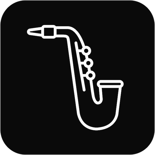 El icono vectorial del saxofón se puede usar para el conjunto de iconos de instrumentos