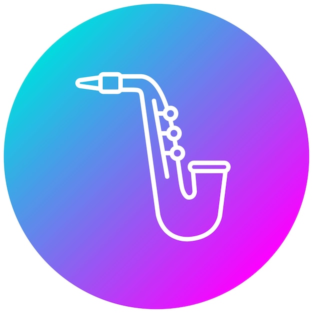 El icono vectorial del saxofón se puede usar para el conjunto de iconos de instrumentos