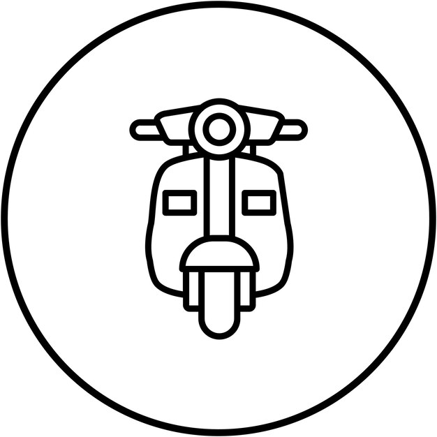 El icono vectorial del scooter italiano se puede utilizar para el conjunto de iconos de Italia