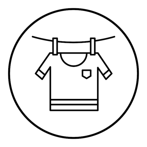 El icono vectorial de secado de ropa se puede utilizar para el conjunto de iconos de rutina de higiene