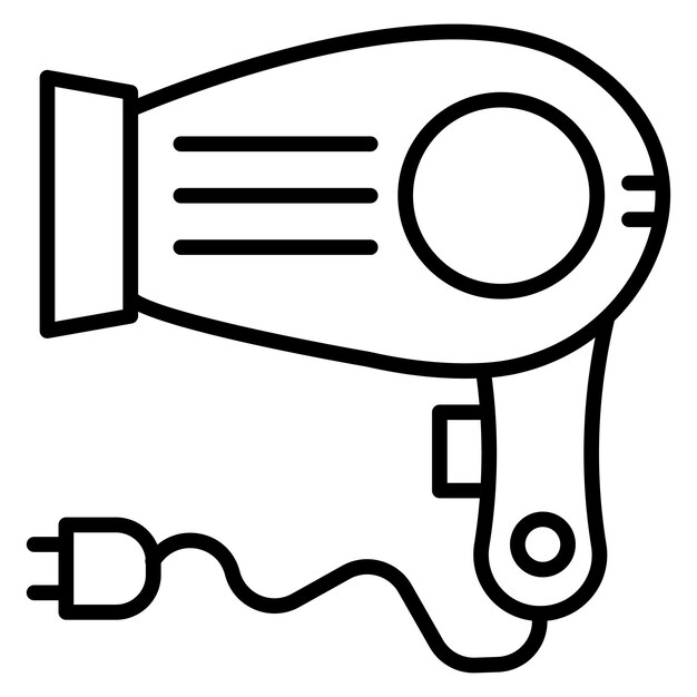 El icono vectorial del secador de cabello se puede usar para el conjunto de iconos del spa
