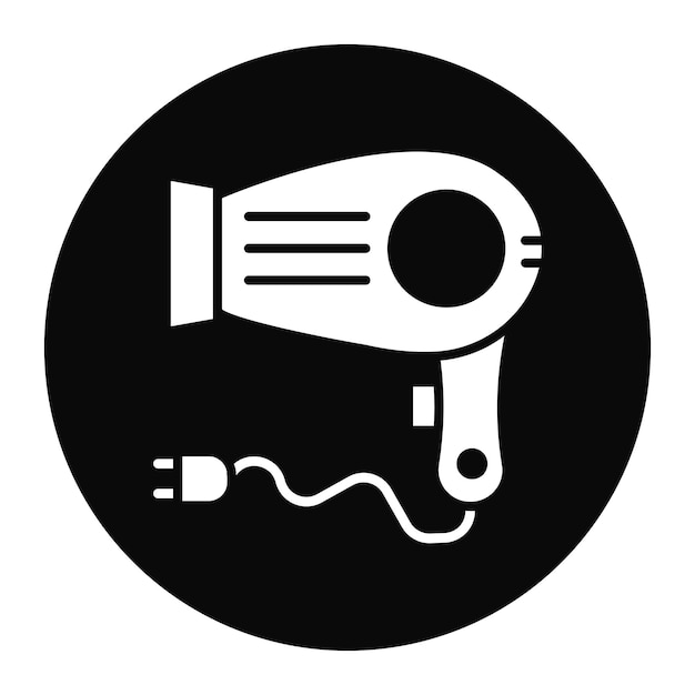 El icono vectorial del secador de cabello se puede usar para el conjunto de iconos del spa