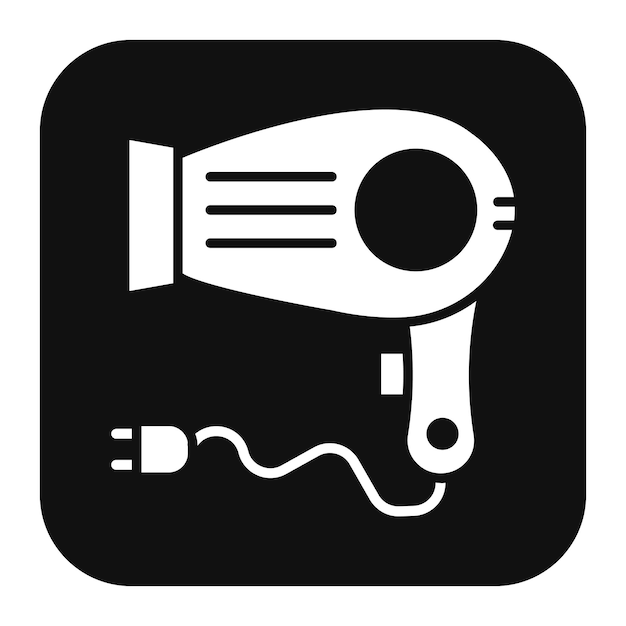 El icono vectorial del secador de cabello se puede usar para el conjunto de iconos del spa