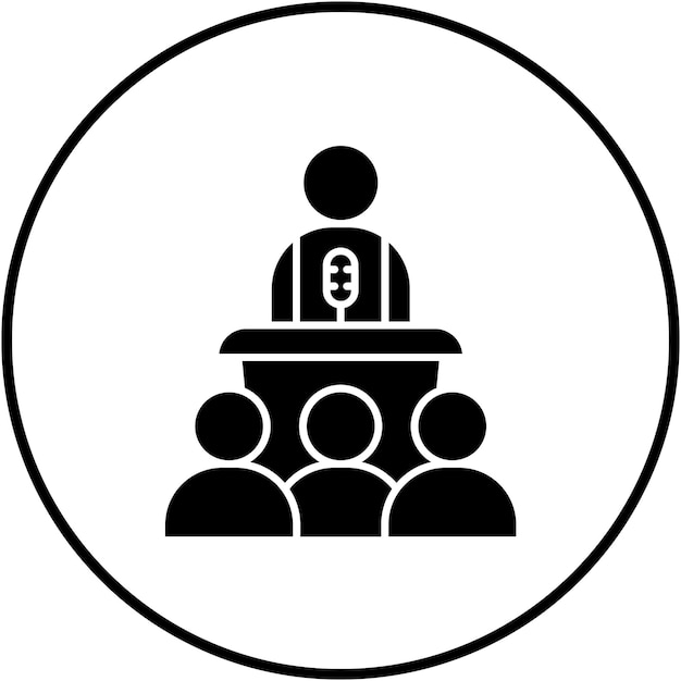 El icono vectorial del secretario de prensa se puede utilizar para el conjunto de iconos de noticias y medios