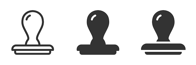 Icono vectorial de un sello de goma en dos estilos