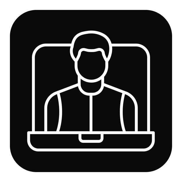 El icono vectorial del seminario web se puede utilizar para el conjunto de iconos de negocios basados en el hogar