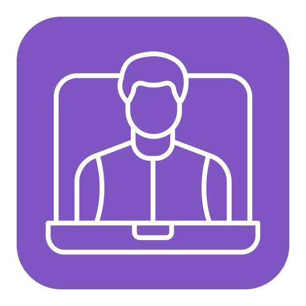 El icono vectorial del seminario web se puede utilizar para el conjunto de iconos de negocios basados en el hogar