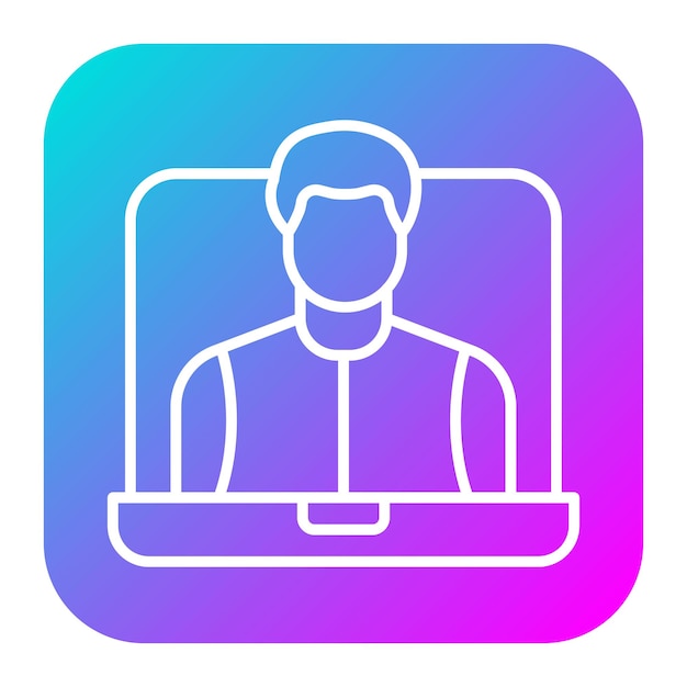 El icono vectorial del seminario web se puede utilizar para el conjunto de iconos de negocios basados en el hogar