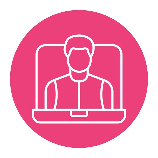 El icono vectorial del seminario web se puede utilizar para el conjunto de iconos de negocios basados en el hogar