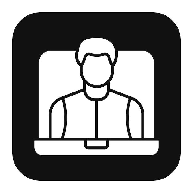 El icono vectorial del seminario web se puede utilizar para el conjunto de iconos de negocios basados en el hogar