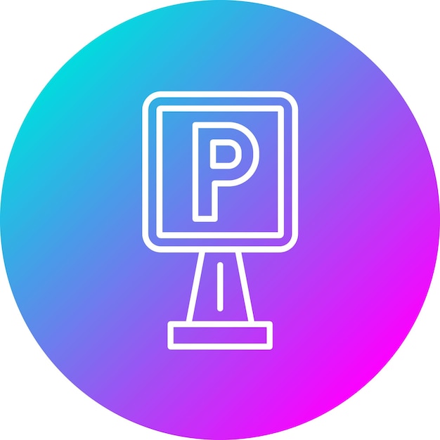 El icono vectorial de la señal de estacionamiento se puede utilizar para el conjunto de iconos del mercado callejero