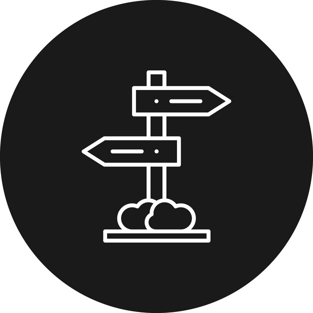 El icono vectorial de señalización se puede utilizar para el conjunto de iconos de la aldea
