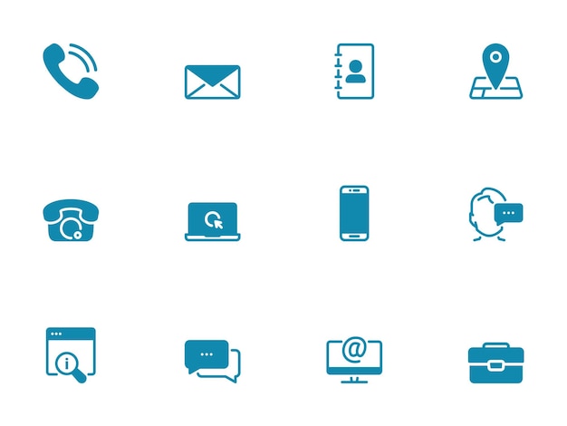 Icono vectorial sencillo en un tema detalles de contacto soporte contáctanos