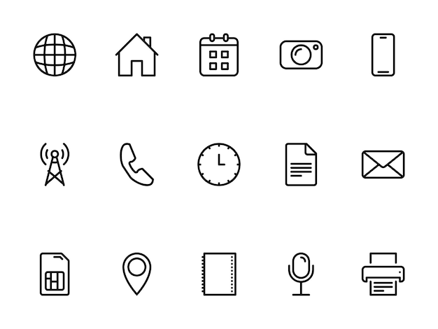 Icono vectorial sencillo en un tema teléfono de Internet función de teléfono inteligente comunicación