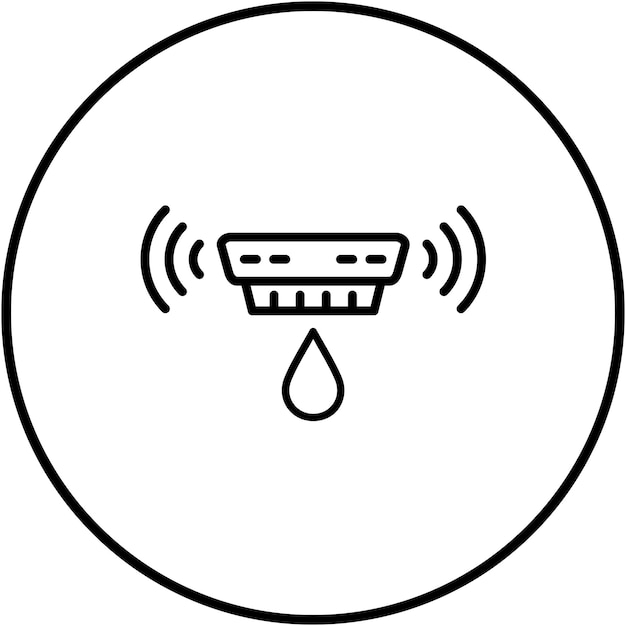 Vector el icono vectorial del sensor de agua inteligente se puede utilizar para el conjunto de iconos biométricos