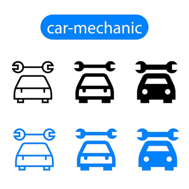 Ícono vectorial de servicio de automóviles símbolo mecánico automático Diseño plano simple para web o aplicación móvil