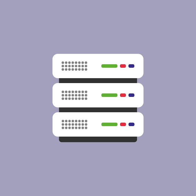 Icono vectorial del servidor base de datos ilustración del dispositivo de almacenamiento de datos