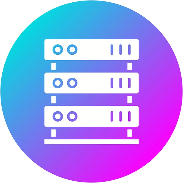 El icono vectorial del servidor se puede utilizar para el conjunto de iconos de computadora y hardware