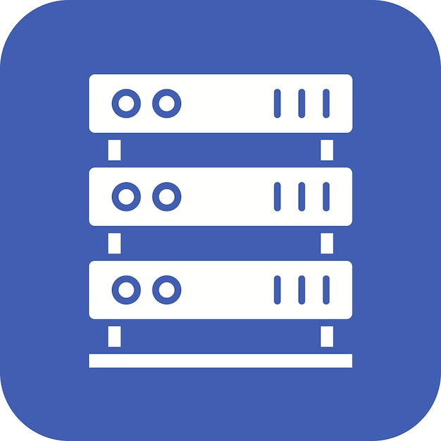 El icono vectorial del servidor se puede utilizar para el conjunto de iconos de computadora y hardware