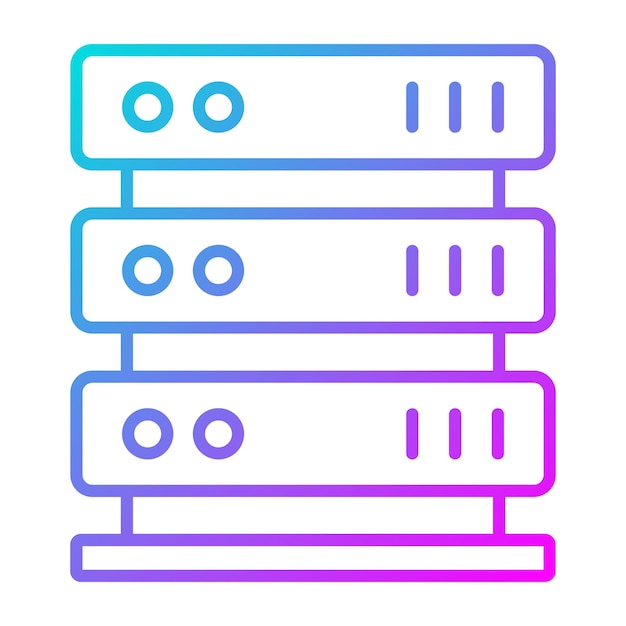 El icono vectorial del servidor se puede utilizar para el conjunto de iconos de computadora y hardware