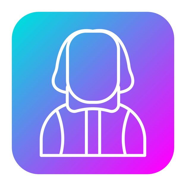 El icono vectorial de Shakespeare se puede usar para el conjunto de iconos de literatura