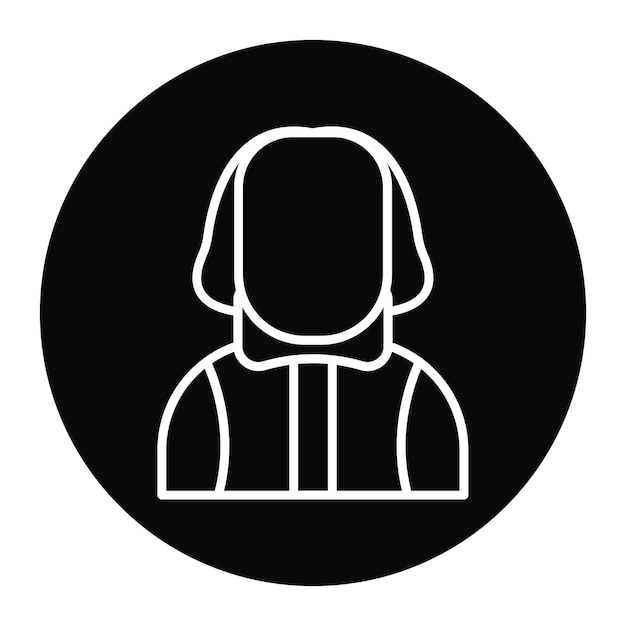 El icono vectorial de Shakespeare se puede usar para el conjunto de iconos de literatura
