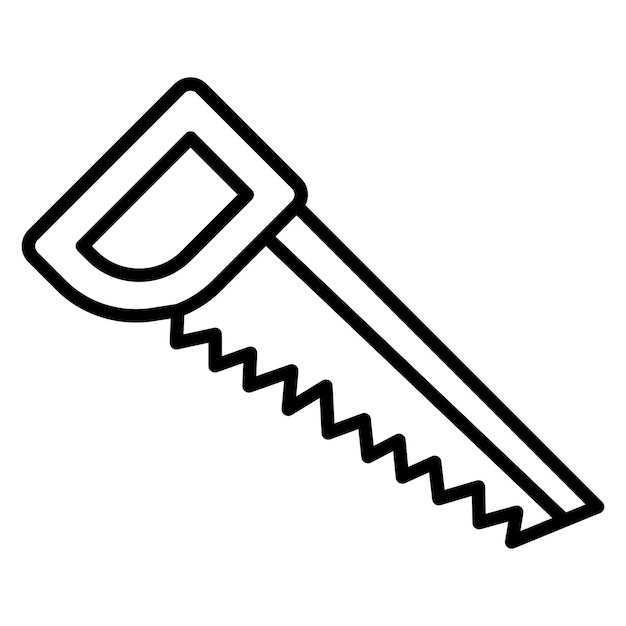 El icono vectorial de la sierra de mano se puede usar para el conjunto de iconos de mejoras para el hogar