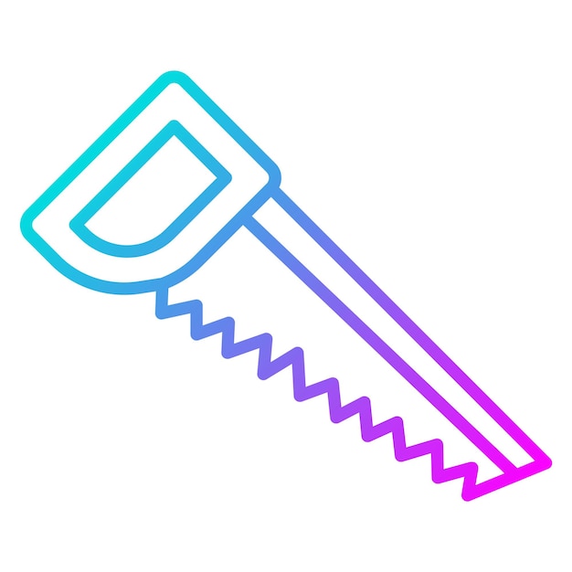 El icono vectorial de la sierra de mano se puede usar para el conjunto de iconos de mejoras para el hogar
