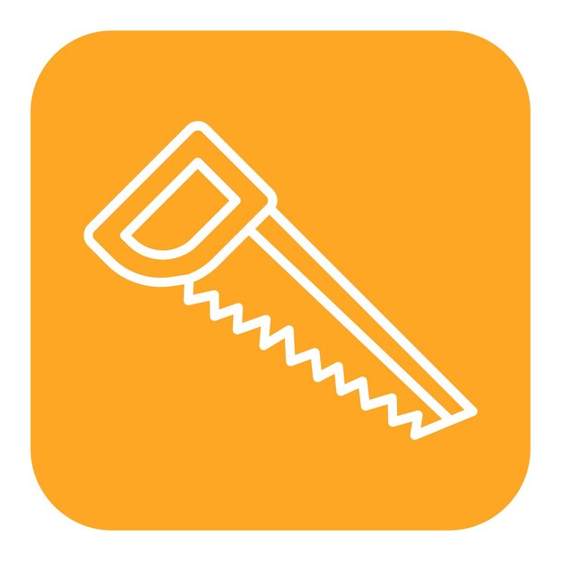 El icono vectorial de la sierra de mano se puede usar para el conjunto de iconos de mejoras para el hogar