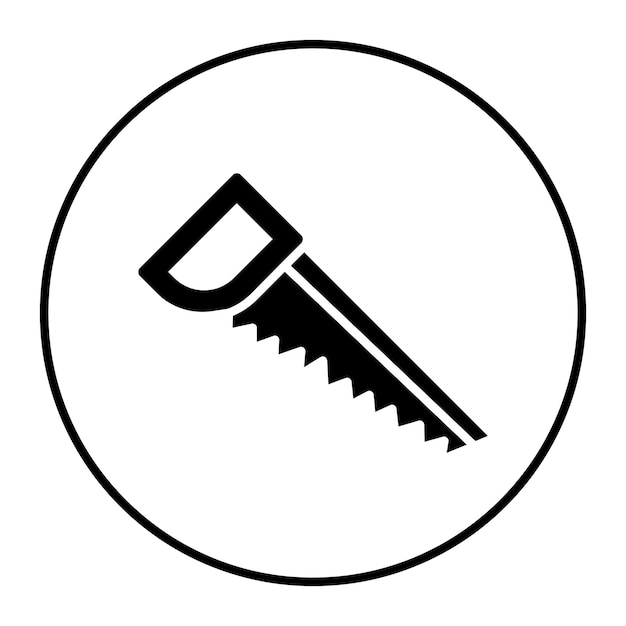 El icono vectorial de la sierra de mano se puede usar para el conjunto de iconos de mejoras para el hogar