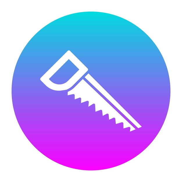 El icono vectorial de la sierra de mano se puede usar para el conjunto de iconos de mejoras para el hogar